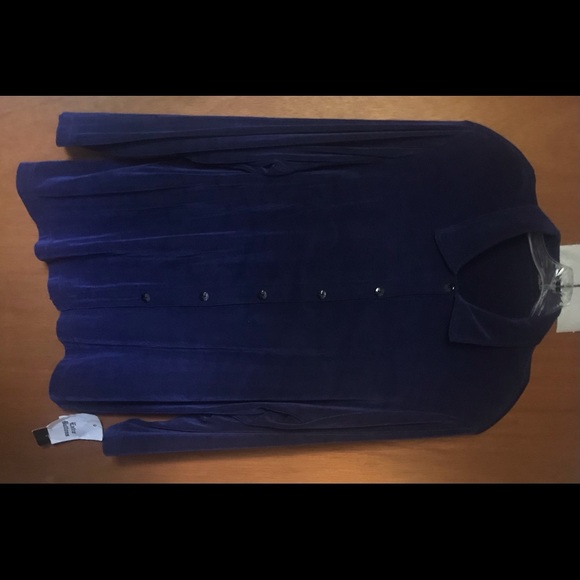 New Blue Vikki Vi Top Button Down 1X Maternity made in USA - Picture 9 of 16